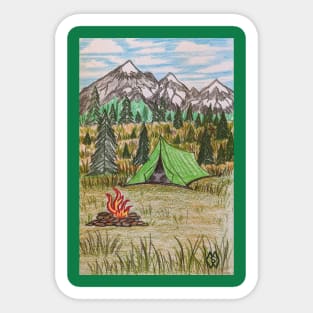 Camping in Bigfoot Territory Sticker